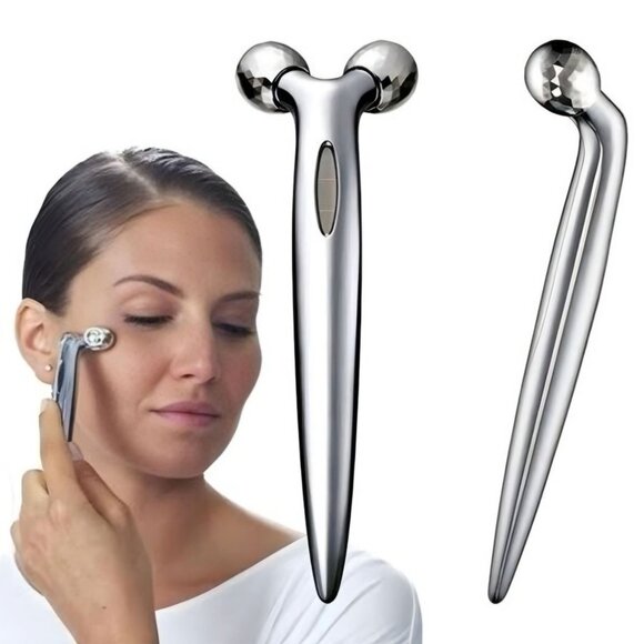 🆕️🆑️ Sorich Chrome Facial Tool  360° Dual Roller for Contours & Lifting - Picture 3 of 7